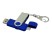 Флешка с поворотным механизмом, c дополнительным разъемом Micro USB, 16 Гб, синий