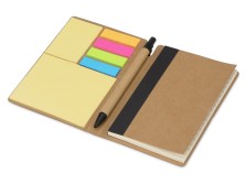 Блокнот А6 Write and stick с ручкой и набором стикеров, черный