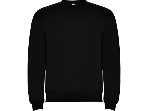 Свитшот с начесом Clasica детский, черный с нанесением логотипа с нанесением логотипа