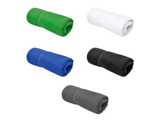 Легкое полотенце Gulpi из микрофибры RPET с ремешком для складывания, 38*68 см, папаротниковый с нанесением логотипа с нанесением логотипа