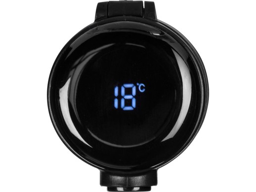 Вакуумная термокружка Waterline с медной изоляцией Bravo, 400 мл, тубус, черный с нанесением логотипа с нанесением логотипа