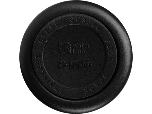 Вакуумная термокружка Waterline с медной изоляцией Bravo, 400 мл, тубус, черный с нанесением логотипа с нанесением логотипа