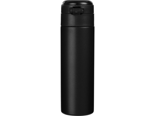 Вакуумная термокружка Waterline с медной изоляцией Bravo, 400 мл, тубус, черный с нанесением логотипа с нанесением логотипа