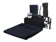 Подарочный набор с палантином и термокружкой, черный