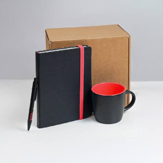 Набор подарочный HYPER: кружка, ежедневник, ручка; черный/красный ,   39533/35/08