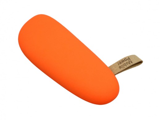PB_Small_stone Универсальное зарядное устройство power bank в форме камня. 2600MAH. Оранжевый с нанесением логотипа с нанесением логотипа