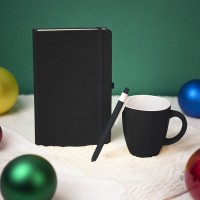 Подарочный набор HAPPINESS: блокнот, ручка, кружка, чёрный   39483/35