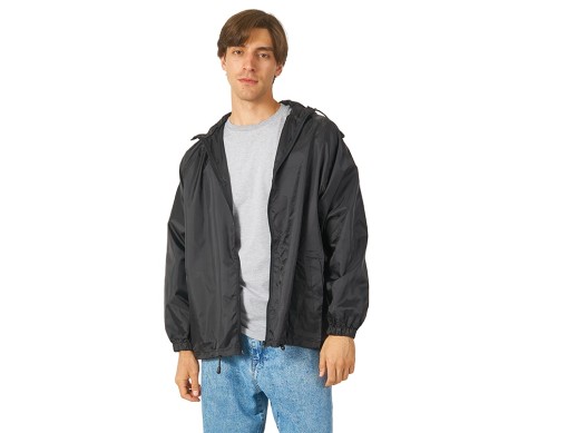 Ветровка Promo мужская с чехлом, черный с нанесением логотипа с нанесением логотипа