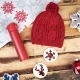 Подарочный набор WINTER TALE: шапка, термос, новогодние украшения, красный   39486/08