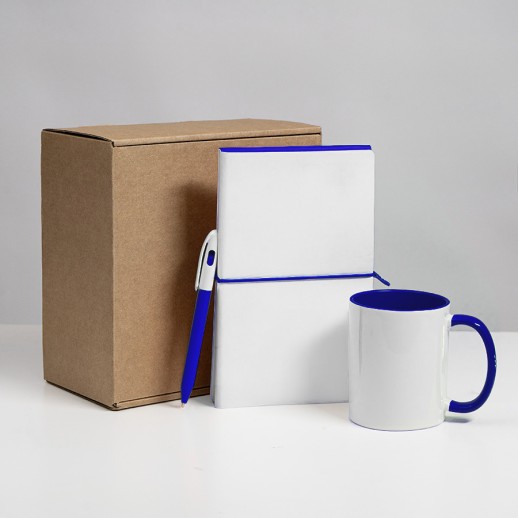 Набор подарочный WHITE VEIL: блокнот, ручка, кружка; белый/темно-синий , -  39532/01/26