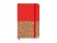 Блокнот А6 Ирис с комбинированной обложкой, натуральный/красный