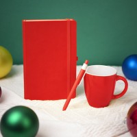 Подарочный набор HAPPINESS: блокнот, ручка, кружка, красный   39483/08