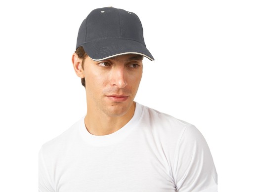 Бейсболка New Castle 6-ти панельная, серый/белый