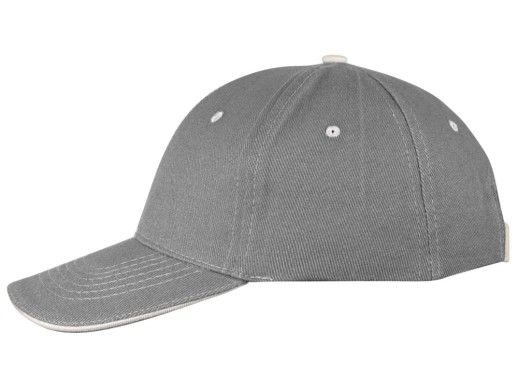 Бейсболка New Castle 6-ти панельная, серый/белый