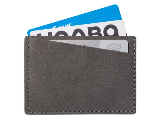 Футляр на 3 пластиковые карты Alicante, темно-серый с нанесением логотипа с нанесением логотипа