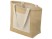Сумка Jute джутовая с широким дном, натуральный с логотипом с логотипом