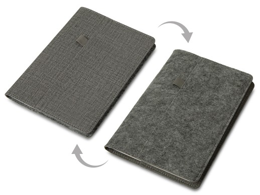 Двустороннее портфолио из рпет-фетра и искусственной кожи Felt, серый