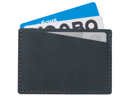 Футляр на 3 пластиковые карты Alicante, темно-синий с нанесением логотипа с нанесением логотипа