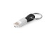 RIEMANN. USB-кабель с разъемом 2 в 1, Черный с нанесением логотипа с нанесением логотипа