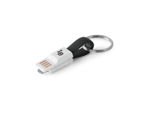 RIEMANN. USB-кабель с разъемом 2 в 1, Черный с нанесением логотипа с нанесением логотипа