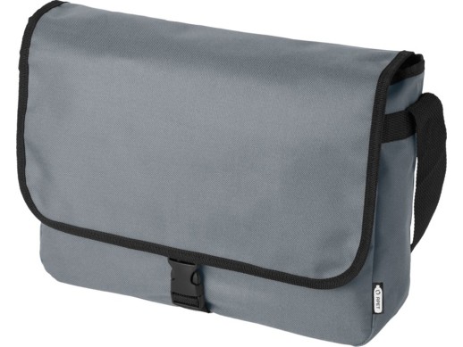 Omaha, сумка через плечо из переработанного PET-пластика, серый с нанесением логотипа с нанесением логотипа