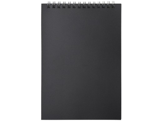 Блокнот на пружине в пластиковой обложке А5, черный