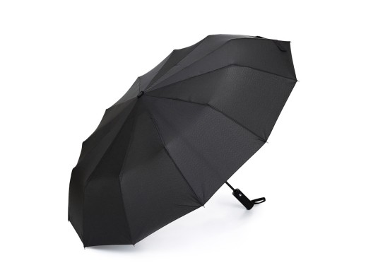 Зонт складной мужской TORBER, автомат, 3 сложения, черный, каркас сталь/файбергласс, эпонж, пластиковая ручка, диаметр 103 см