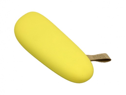 PB_Small_stone Универсальное зарядное устройство power bank в форме камня. 2600MAH. Желтый с нанесением логотипа с нанесением логотипа