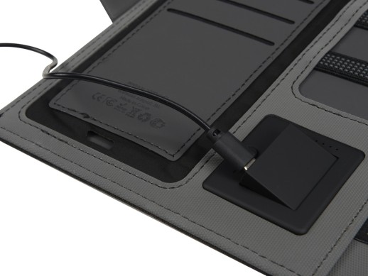 Органайзер с беспроводной зарядкой 5000 mAh Powernote, светло-серый (P)
