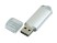 Флешка промо прямоугольной формы c прозрачным колпачком, 64 Гб, серебристый
