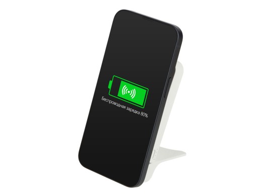 Внешний магнитный аккумулятор MagnIQ, белый, 5000 mAh с нанесением логотипа с нанесением логотипа