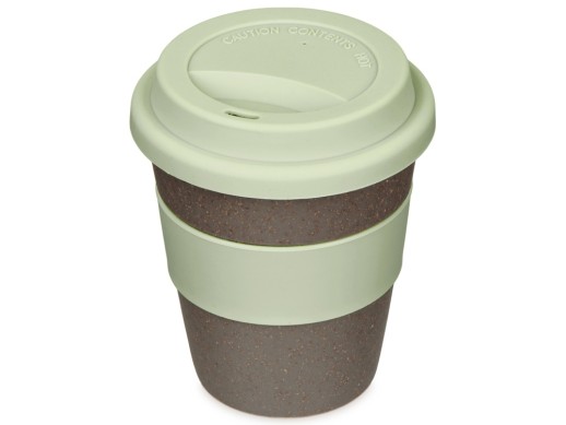 Стакан с силиконовой крышкой Cafe, olive с нанесением логотипа с нанесением логотипа