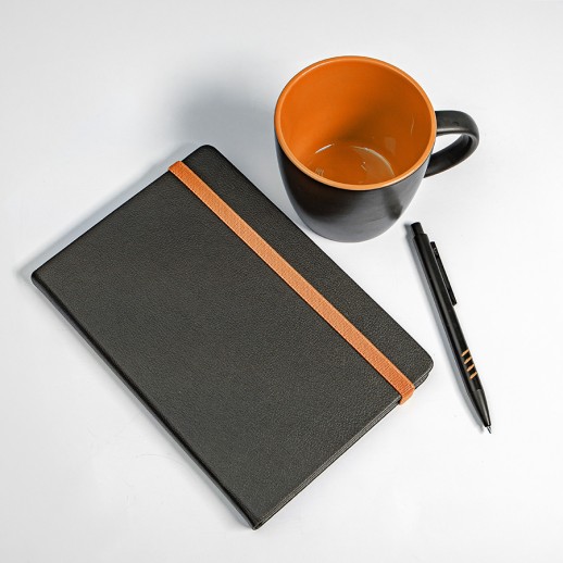 Набор подарочный HYPER: кружка, ежедневник, ручка; черный/оранжевый ,   39533/35/06