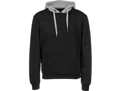 Толстовка с капюшоном Amsterdam мужская, черный/серый меланж с нанесением логотипа с нанесением логотипа