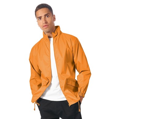 Ветровка Miami мужская с чехлом, оранжевый с нанесением логотипа с нанесением логотипа