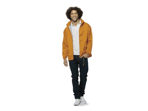 Ветровка Miami мужская с чехлом, оранжевый с нанесением логотипа с нанесением логотипа