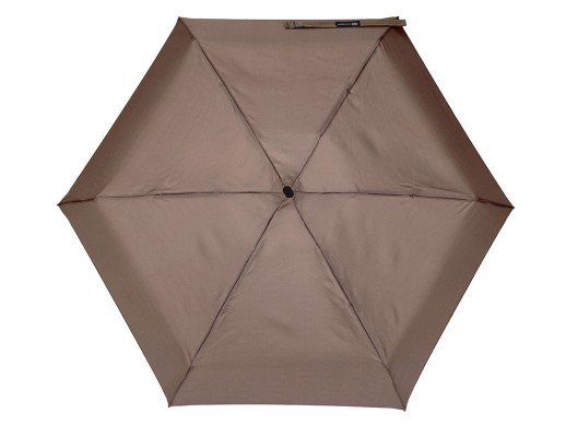 Зонт складной женский TORBER, механика, 5 сложений, коричневый, каркас алюминий, эпонж, пластиковая ручка, диаметр 91 см