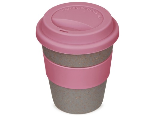 Стакан с силиконовой крышкой Cafe, dust pink с нанесением логотипа с нанесением логотипа