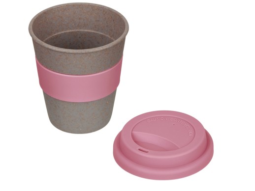 Стакан с силиконовой крышкой Cafe, dust pink с нанесением логотипа с нанесением логотипа