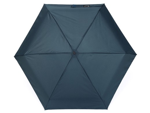 Зонт складной женский TORBER, механика, 5 сложений, синий, каркас алюминий, эпонж, пластиковая ручка, диаметр 91 см