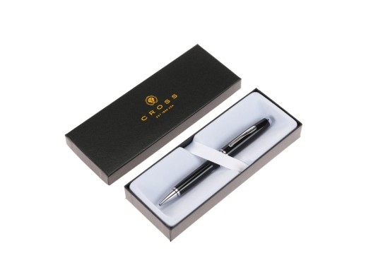 Шариковая ручка Cross Coventry Black Lacquer, черный с нанесением логотипа с нанесением логотипа