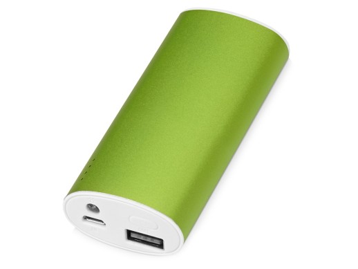 Портативное зарядное устройство Квазар, 4400 mAh, зеленое яблоко с нанесением логотипа с нанесением логотипа