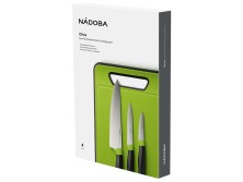 Набор из 3 ножей с пластиковой разделочной доской, NADOBA, серия OLIVIA