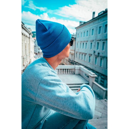 Шапка вязаная PURE с отворотом из пряжи Polylana® горчичный 254229.03