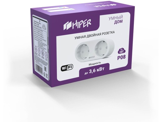 Умная розетка HIPER IoT P08 (Р) с нанесением логотипа с нанесением логотипа