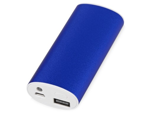 Портативное зарядное устройство Квазар, 4400 mAh, синий с нанесением логотипа с нанесением логотипа