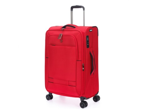 Чемодан TORBER БРОСНО, красный, нейлон 600D, 43,5 х 26 х 68 см, 56 л с нанесением логотипа с нанесением логотипа