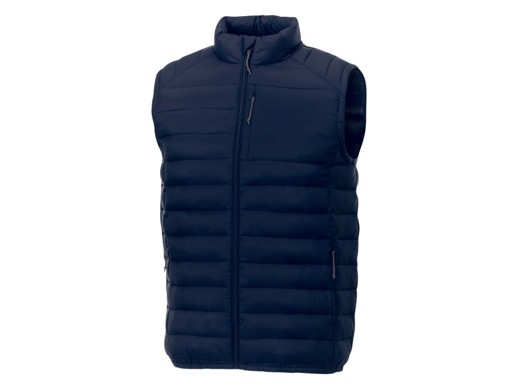 Мужской утепленный жилет Pallas из переработанных материалов по стандарту GRS - Темно - синий с нанесением логотипа с нанесением логотипа