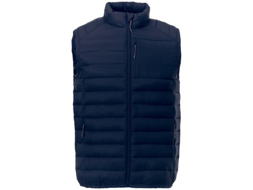 Мужской утепленный жилет Pallas из переработанных материалов по стандарту GRS - Темно - синий с нанесением логотипа с нанесением логотипа