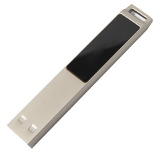 USB flash-карта LED с белой подсветкой (32Гб), серебристая, 6,6х1,2х0,45 см, металл   19341_32Gb